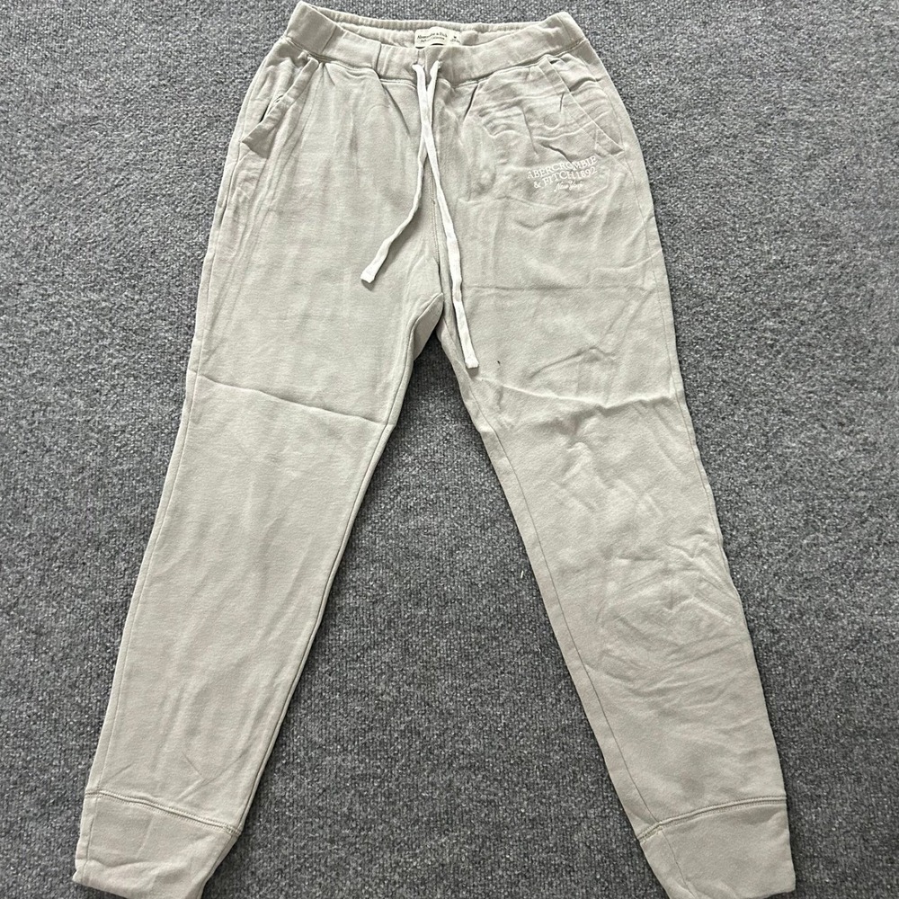 Abercrombie Sweatpants Womens Size M Sage Green Soft A&F Collection Joggers Logo